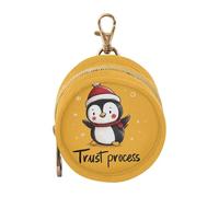 Trust Process Étui de rangement avec fermeture éclair et clip pour porte-monnaie Motif pingouin