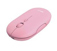 Trust Puck - Souris - droitiers et gauchers - optique - 4 boutons - sans fil - Bluetooth, 2.4 GHz - récepteur sans fil USB - rose