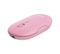 Trust Puck Souris sans Fil Rechargeable, Bluetooth ou 2,4 GHz avec Mini Récepteur USB, Bouton PPP, Ergonomique, Souris Plate Silencieuse pour Ordinateur Portable/PC/Mac/Macbook/Chromebook/iPad - Rose