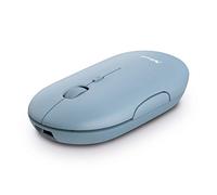 Trust Puck Souris sans Fil Rechargeable, Bluetooth ou 2,4 GHz avec Mini Récepteur USB, Bouton PPP, Ergonomique, Souris Plate Silencieuse pour Ordinateur Portable/PC/Mac/Macbook/Chromebook/iPad - Bleu