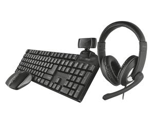Trust Qoby clavier Souris incluse Bureau RF sans fil Noir