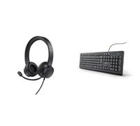 Trust Roha Casque USB avec Micro, Coussinets Doux Confortables, Casque Audio PC & Taro Clavier Filaire AZERTY Français, Résistant aux Éclaboussures, Silencieux, Câble USB de 1.8 m, Touches