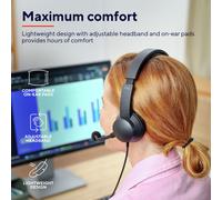 Trust Roha II Casque USB avec Micro Léger on Ear, Arceau Réglable, Microphone Flexible, Câble 1,8 m, Casque Audio PC Filaire