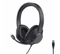 Trust Roha II Max Casque USB avec Micro Over Ear, Câble 1,8 m, 85% Plastiques Recyclés, Casque Audio PC Filaire USB-C pour Ordinateur Portable Bureau Teletravail Chat Zoom Teams, Noir