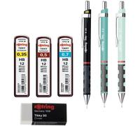 Trust-Rotring Tikky Lot De 40 Porte-Mines Pastel Hb 0,34 Mm, 0,5 Mm, 0,7 Mm, Gomme Et Recharges