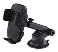 Trust Runo Support de Téléphone, Monture pour Le Pare-Brise, Support Sécurisé, Bouton de Déblocage Rapide, Pince Arrière Revêtue de Caoutchouc, iPhone, Samsung et Autres 55-100 mm - Noir