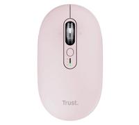 Trust Seron - Souris - hyperscroll, multi-wireless, slim - droitiers et gauchers - optique - 7 boutons - sans fil - 2.4 GHz, Bluetooth - récepteur sans fil USB-C - rose - boîte de suspension