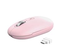 Trust Seron Souris sans Fil, Molette Ultra-Rapide et Défilement Horizontal, Bluetooth + 2.4 GHz, Boutons Silencieux, 65% Plastique Recyclé, Bouton PPP, Souris Bluetooth Multi-Appareils PC Mac, Rose