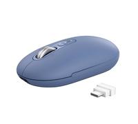 Trust Seron Souris sans Fil, Molette Ultra-Rapide et Défilement Horizontal, Bluetooth + 2.4 GHz, Boutons Silencieux, 65% Plastique Recyclé, Bouton PPP, Souris Bluetooth Multi-Appareils PC Mac, Bleu