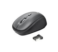 Trust Souris Optique Sans Fil Yvi 1600 DPI RF 2.4 GHz Noire - Récepteur USB Type-A - Portée 8m - Pile AAA - Compatible Windows/macOS