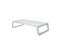 Trust Support d'écran 25351 Transparent/Blanc - Verre Trempé 500x200x100mm - Montage Bureau Autonome - Charge Max 10kg - 1 Écran