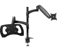 Trust Mara Support Écran PC Double avec Support Ordinateur Portable, Bras Ecran PC 32 Pouces Réglable en Hauteur, Laptop 17", Inclinaible et Pivotant, Support Vesa 75/100 pour 2 Moniteurs