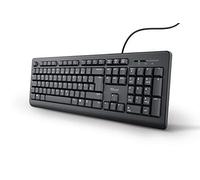 Trust Taro Clavier Filaire, Disposition Allemande QWERTZ, Touches silencieuses, Protection Contre Les éclaboussures, Port USB, Longueur de câble de 1,8 m, Clavier PC pour Ordinateur, Ordinateur