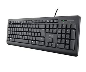 Trust Taro Clavier filaire QWERTY UK Disposition britannique Touches silencieuses, pleine taille, résistant aux déversements, câble de 1,8 m, USB Plug and Play, clavier pour PC, ordinateur portable
