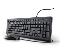 Trust Taro Ensemble Clavier et Souris Filaires - QWERTY Espagnol, Câble de 1,8 m, Connexion USB, Clavier Résistant aux Éclaboussures, Windows, Mac, PC, Ordinateur Portable, Noir