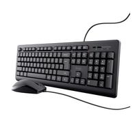 Trust Taro Pack Clavier et Souris Filaires - Clavier AZERTY Français, Résistant aux Éclaboussures, Silencieux, Câble USB de 1.8 m