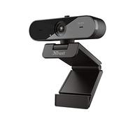 Trust Taxon Webcam QHD 2560 x 1440 (2K) avec Autofocus et 2 Micros Intégrés, 30 FPS, Compatible avec PC/Ordinateur Portable/Laptop/Macbook/Mac pour Le Streaming, Youtube, Skype, Teams, Zoom Noir