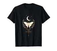 Trust The Journey Celestial Papillon & Moon Design T-Shirt Graphique avec Valeur, Homme, Noir, S