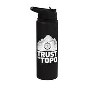 Trust The Topo Carte Topographique Randonneur Stainless Steel Insulated Water Bottle