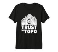 Trust The Topo Carte Topographique Randonneur T-Shirt Haut de Gamme