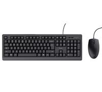 TRUST TKM-250 USB-Tastatur und Maus Set, kabelgebunden, Deutsches QWERTZ-Layout, Flüssigkeitsgeschützt