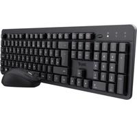 Trust TKM-360, Sans fil, Sans fil RF, Commutateur à membrane, QWERTY, Noir, Souris incluse