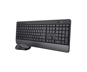 Trust Trezo Clavier et Souris sans Fil, Disposition Italienne QWERTY, Design Durable, Combo Silencieux et Ergonomique, durée de Vie de la Batterie 48 Mois, 2,4 GHz, récepteur USB, résistance aux