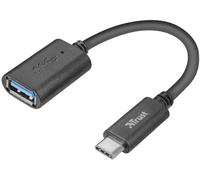 Trust Adaptateur USB 2.0 20967 – USB-C mâle vers USB 3.0 femelle type B – 9 cm – Noir