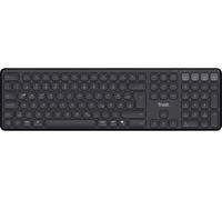 Trust Vaiya Clavier Bluetooth sans Fil + Disposition QWERTZ 2,4 GHz, Clavier sans Fil de Taille Standard avec pavé numérique, Batterie intégrée, Plastique recyclé à 55%, Windows iOS, iPadOS, MacOS