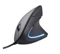 Trust Verto Souris Ergonomique Verticale, Souris Filaire, 1000-1600 DPI, 6 Boutons, LED, Prévention Syndrome de la Souris et Epicondylite, pour Droitier, PC, Ordinateur, Portable, Mac - Noir