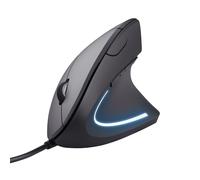 Trust Verto Souris Ergonomique Verticale, Souris Filaire, 1000-1600 DPI, 6 Boutons, LED, Prévention Syndrome de la Souris et Epicondylite, pour Droitier, PC, Ordinateur, Portable, Mac - Noir
