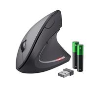 Trust Verto Souris sans Fil, Souris Verticale Ergonomique, 800-1600 DPI, 6 Boutons, LED, Prévention Syndrome de la Souris et Epicondylite, pour Droitier, PC, Ordinateur, Portable, Mac, Piles Incluses