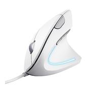 Trust Verto Souris Verticale Ergonomique, Souris Filaire, Prévention Syndrome de la Souris et Epicondylite, 1000/1600 DPI, 6 Boutons, LED, pour Droitier, PC, Ordinateur, Portable, Mac - Blanc