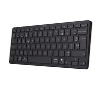 Trust Vira Clavier sans Fil Bluetooth AZERTY Français, Clavier Bluetooth Multi-appareils Rechargeable Compact, Touches Ciseaux pour Ordinateur Portable, Windows iOS iPadOS macOS Android, Noir