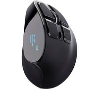 Trust Voxx Souris Verticale sans Fil Rechargeable, Bluetooth ou 2.4 GHz, 9 Boutons, 1200-2400 PPP, Souris Bluetooth Ergonomique pour PC, Mac, Macbook, Ordinateur, Chromebook - Noir