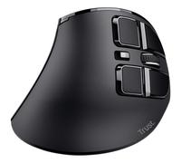 Trust Voxx Souris Verticale sans Fil Rechargeable, Bluetooth ou 2.4 GHz, Ergonomique ¿ Noir