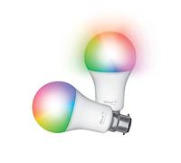 Trust WiFi B22 Ampoule Connectée, Compatible avec Alexa et Google Home, Ampoule LED Couleur, Sans Hub, 2.4GHz Lampe LED, Ampoule WiFi Blanc et Couleur - Lot de 2