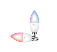 Trust Wifi E14 Ampoule Connectée, Compatible Avec Alexa Et Google Home, Ampoule Led Couleur, Sans Hub, 2.4ghz Lampe Led, Ampoule Wifi, Ampoule E14 Blanc Et Couleur ¿ Lot De 2