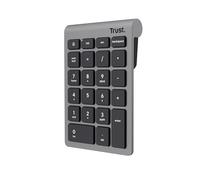 Trust Xalas Pavé Numérique sans Fil pour PC Portable et Ordinateur, Mini Clavier Compact 22 Touches, Récepteur USB 2,4 GHz, Clavier Numérique Numpad pour Bureau Analyse de Données, Argent