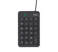 Trust Xalas Pavé Numérique USB pour PC Portable et Ordinateur, Mini Clavier Compact Filaire avec 5 Touches Supplémentaires Minces, Clavier Numérique Numpad pour Bureau, Noir