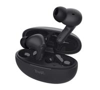 Trust Yavi Écouteurs Bluetooth sans Fil ENC, 85% Plastiques Recyclés, Oreillette avec Microphones Réducteurs du Bruit - Noir