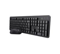 Trust Ymo II Pack Clavier et Souris sans Fil AZERTY Français Silencieux, Touches Plates Flottantes, Résistant aux Éclaboussures, Récepteur USB Unique, Set pour PC, Portable, Windows, Mac - Noir