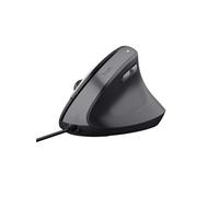Trust Yuno Souris Ergonomique Filaire, Souris Verticale pour Droitier avec Cable USB de 1,5m, 60% Plastique Recyclé, Noir