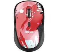 Trust Yvi Souris sans Fil, 2.4GHz, Microrécepteur USB, Ambidextre, 800/1600 DPI pour PC, Laptop, Macbook - Rouge