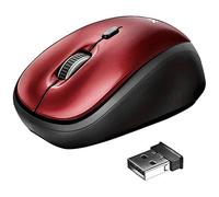 Trust Yvi Souris sans Fil, 800/1600 DPI, Microrécepteur USB Stockable, 2,4 GHz, Design Compact, Wireless Mouse, Souris PC pour Droitiers et Gauchers, Ordinateur Portable, Mac, Chromebook - Rouge