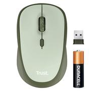 Trust Yvi+ Souris sans Fil Silencieuse avec Conception Durable, 800-1600 DPI, pour Gauchers et Droitiers, Récepteur USB Stockable, Mouse Compacte pour PC, Ordinateur Portable, Mac - Vert