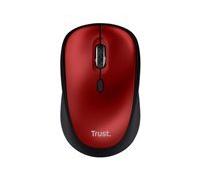 Trust Yvi+ - souris - silencieuse - 2.4 GHz - rouge