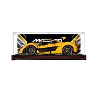 TRUSTFAR Vitrine en acrylique anti-poussière conçue pour LE-GO 42172 McLar-en P1 Hyperca-r Modèle de blocs de construction Boîte transparente compatible avec Le-go 42172 (sans modèle) (base en noyer)