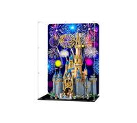 TRUSTFAR Vitrine en acrylique anti-poussière conçue pour Lego 43222 Château de Cendrillon Modèle de bloc de construction Boîte transparente Compatible avec Lego 43222 (sans modèle) (Base noire)