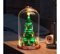 TRUSTFAR Vitrine en verre étanche à la poussière conçue pour LE-GO 40573 modèle de bloc de construction d'arbre de Noël, boîte transparente, boîte de présentation compatible avec Le-go 40573 (sans